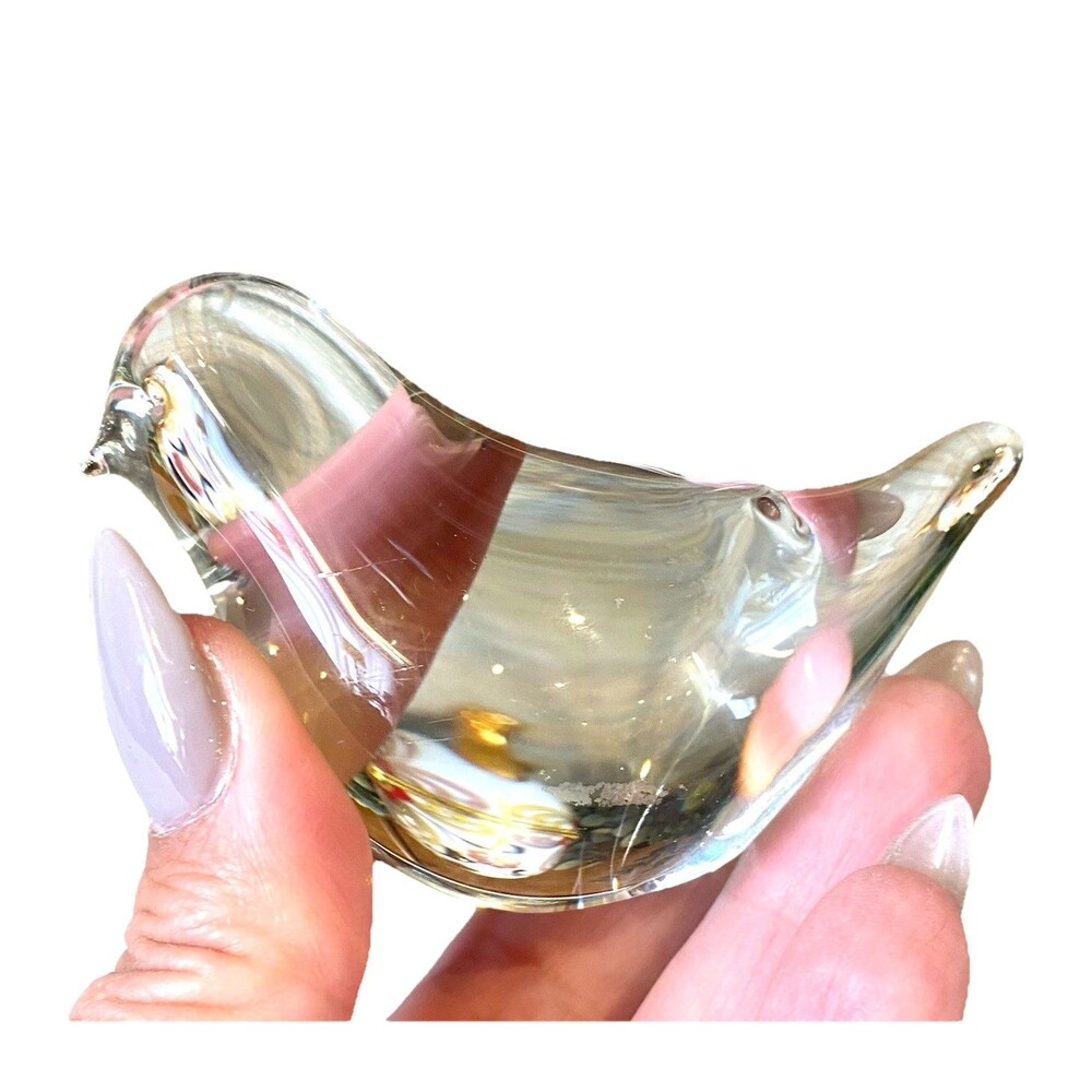 Vtg Hand-Blown Glass Bird Fig. Signed-J. Noemi ‘61 for Nuutajarvi Notsjo-Finnish